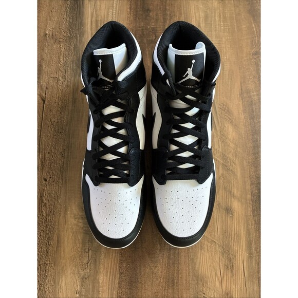 Nike Air Jordan 1 Mid TD Men Size 15 Panda White Black Football Cleat FJ6805-100 main image 5